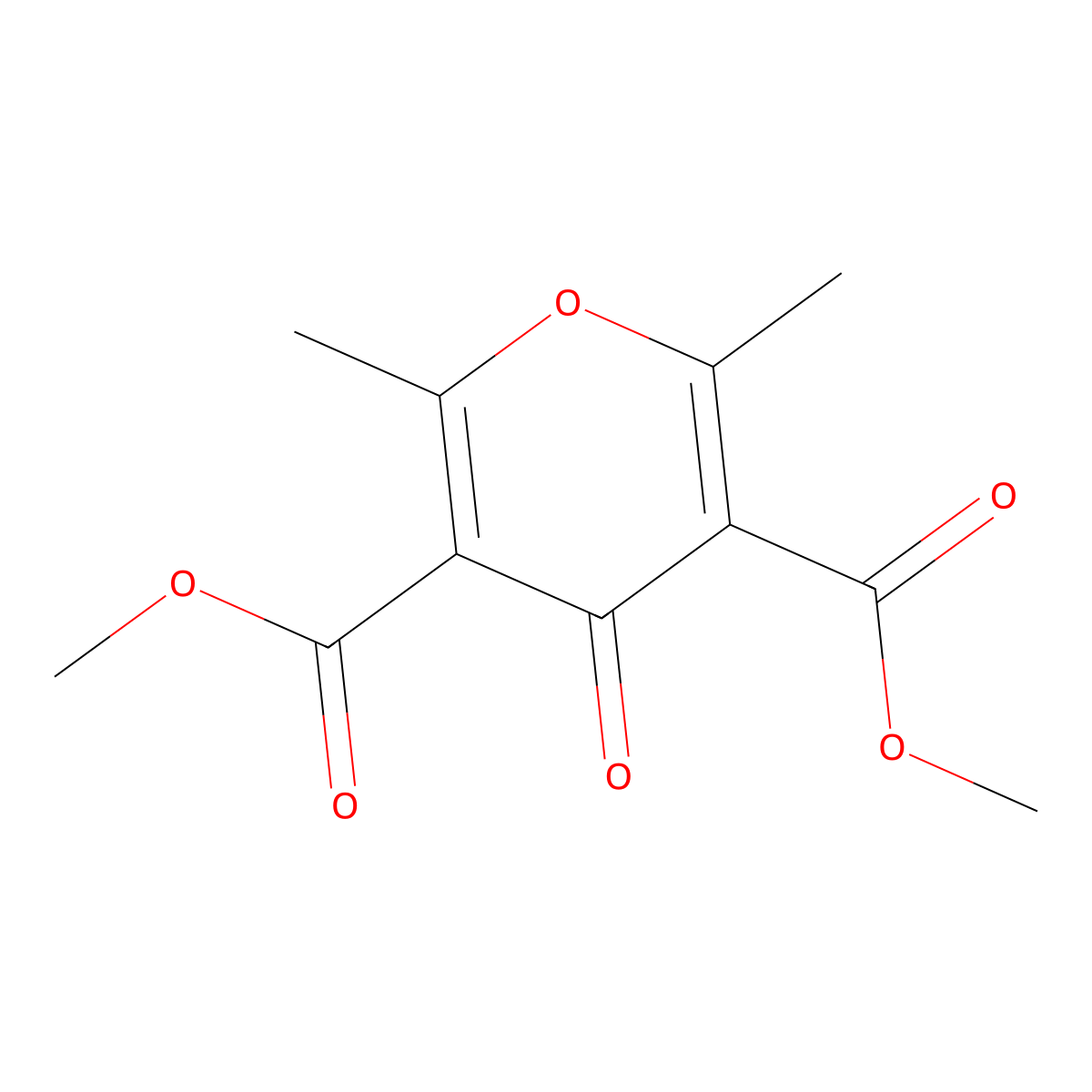 Dimethyl 2,6-dimethyl-4-oxopyran-3,5-dicarboxylate molecular structure, CAS 268226-04-6