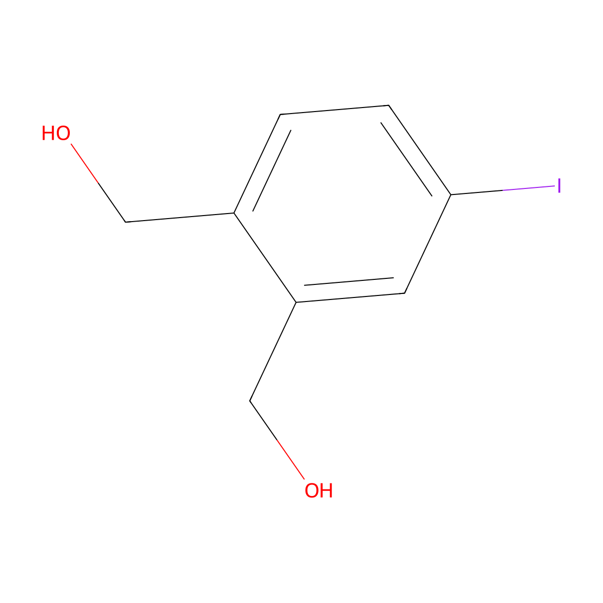 [2-(Hydroxymethyl)-5-iodophenyl]methanol molecular structure, CAS 268232-32-2