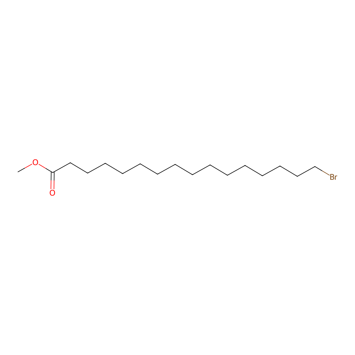 Methyl 16-bromohexadecanoate molecular structure, CAS 26825-89-8