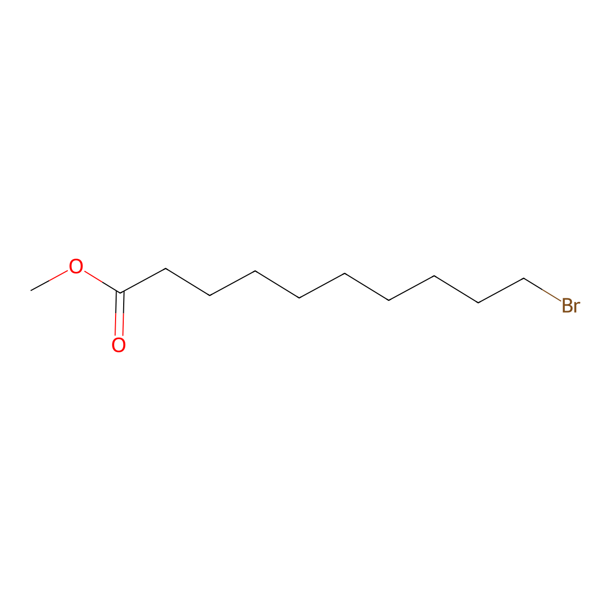 Methyl 10-bromodecanoate molecular structure, CAS 26825-94-5
