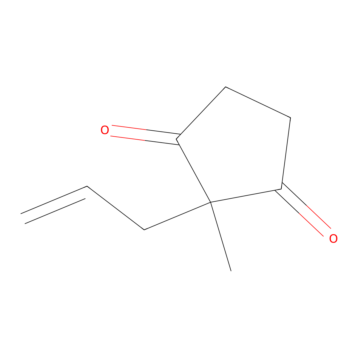 2-Allyl-2-methyl-1,3-cyclopentanedione molecular structure, CAS 26828-48-8