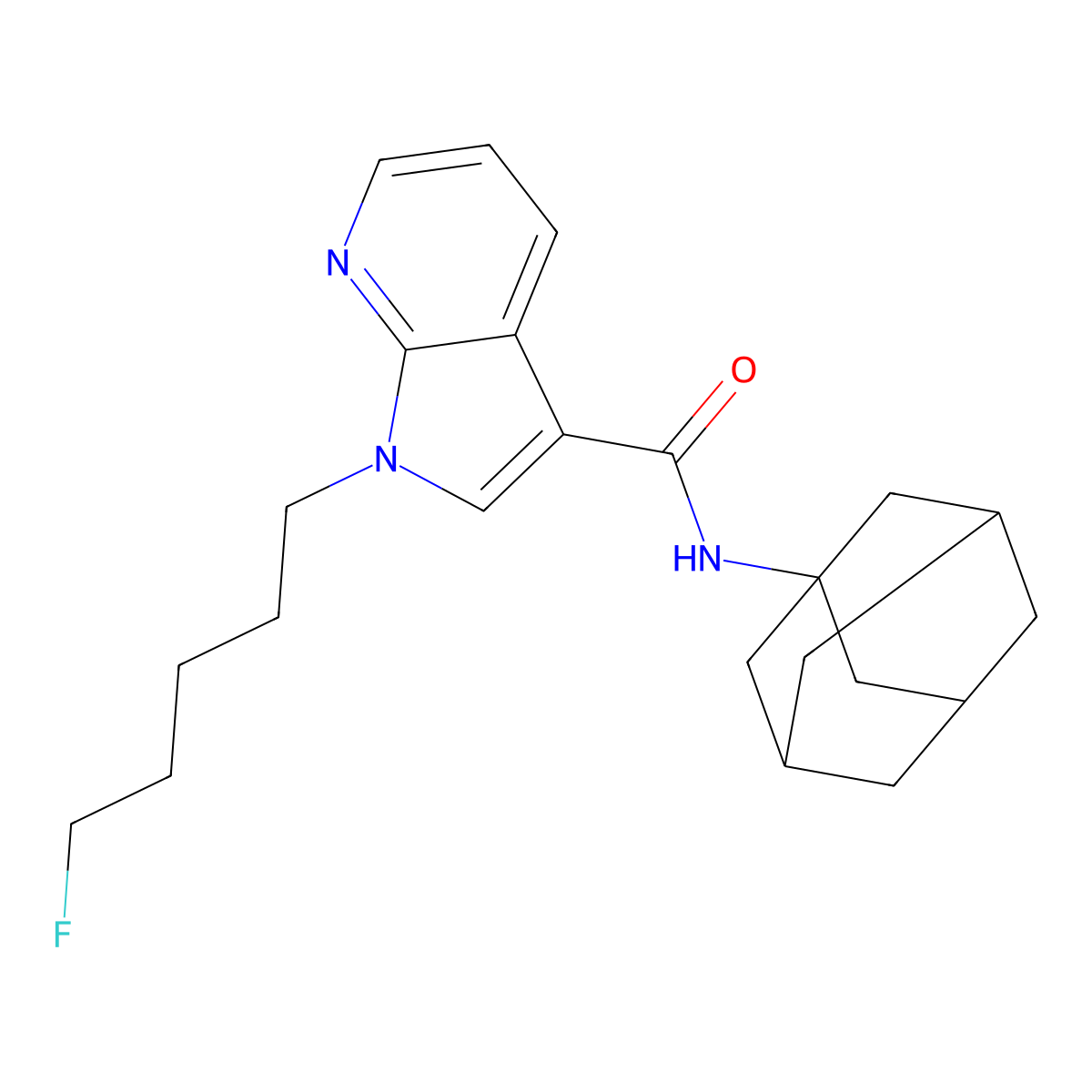 N-(Adamantan-1-YL)-1-(5-fluoropentyl)-1H-pyrrolo(2,3-B)pyridine-3-carboxamide molecular structure, CAS 2682867-58-7