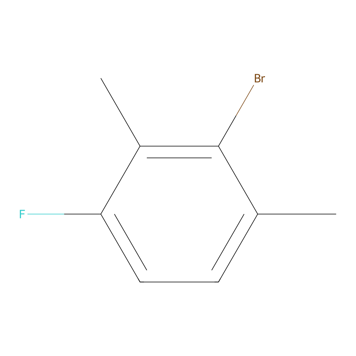 2-Bromo-4-fluoro-1,3-dimethylbenzene molecular structure, CAS 26829-82-3