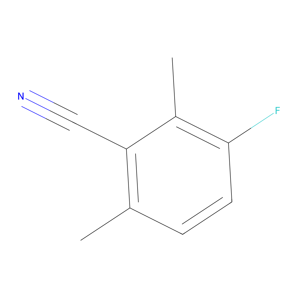 2,6-Dimethyl-3-fluorobenzonitrile molecular structure, CAS 26829-86-7