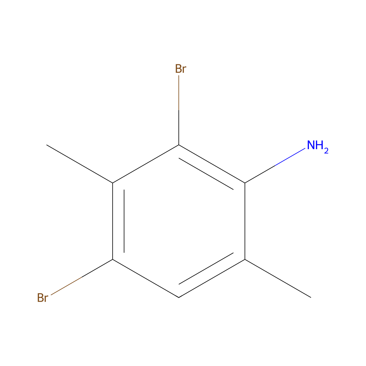 2,4-Dibromo-3,6-dimethylaniline molecular structure, CAS 26829-89-0