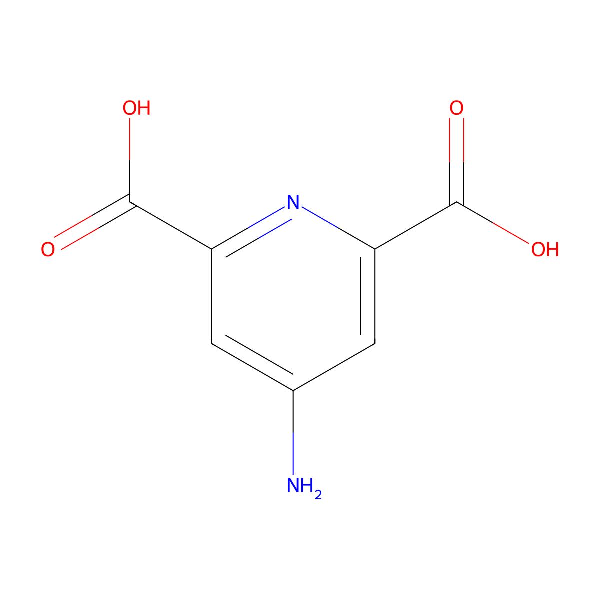 4-Aminopyridine-2,6-dicarboxylic acid molecular structure, CAS 2683-49-0