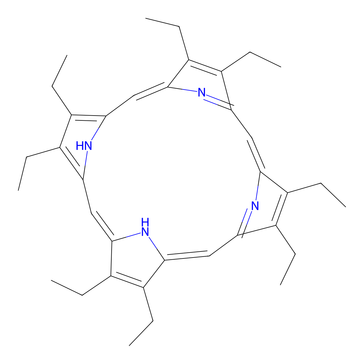 2,3,7,8,12,13,17,18-Octaethyl-21H,23H-porphine molecular structure, CAS 2683-82-1
