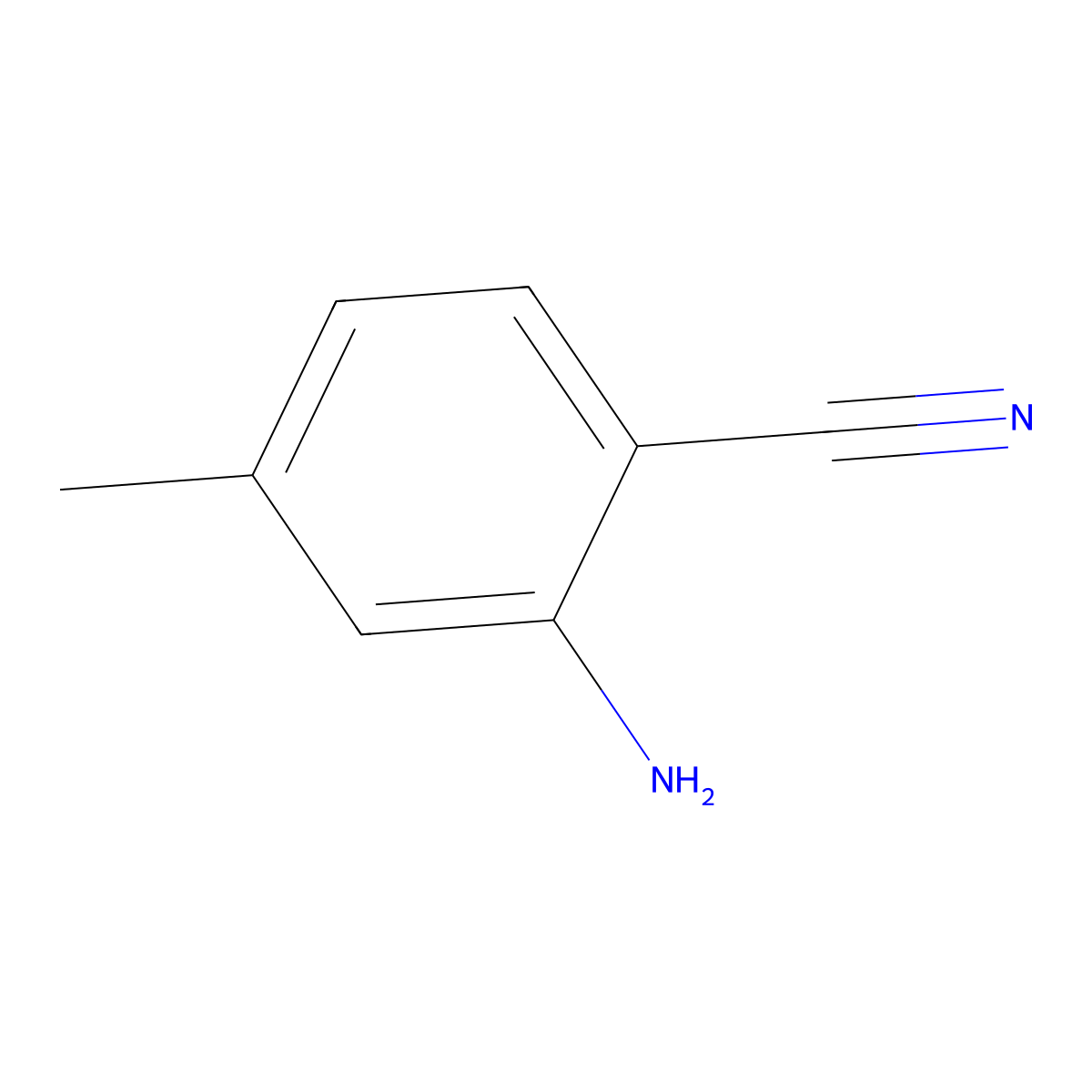 2-Amino-4-methylbenzonitrile molecular structure, CAS 26830-96-6