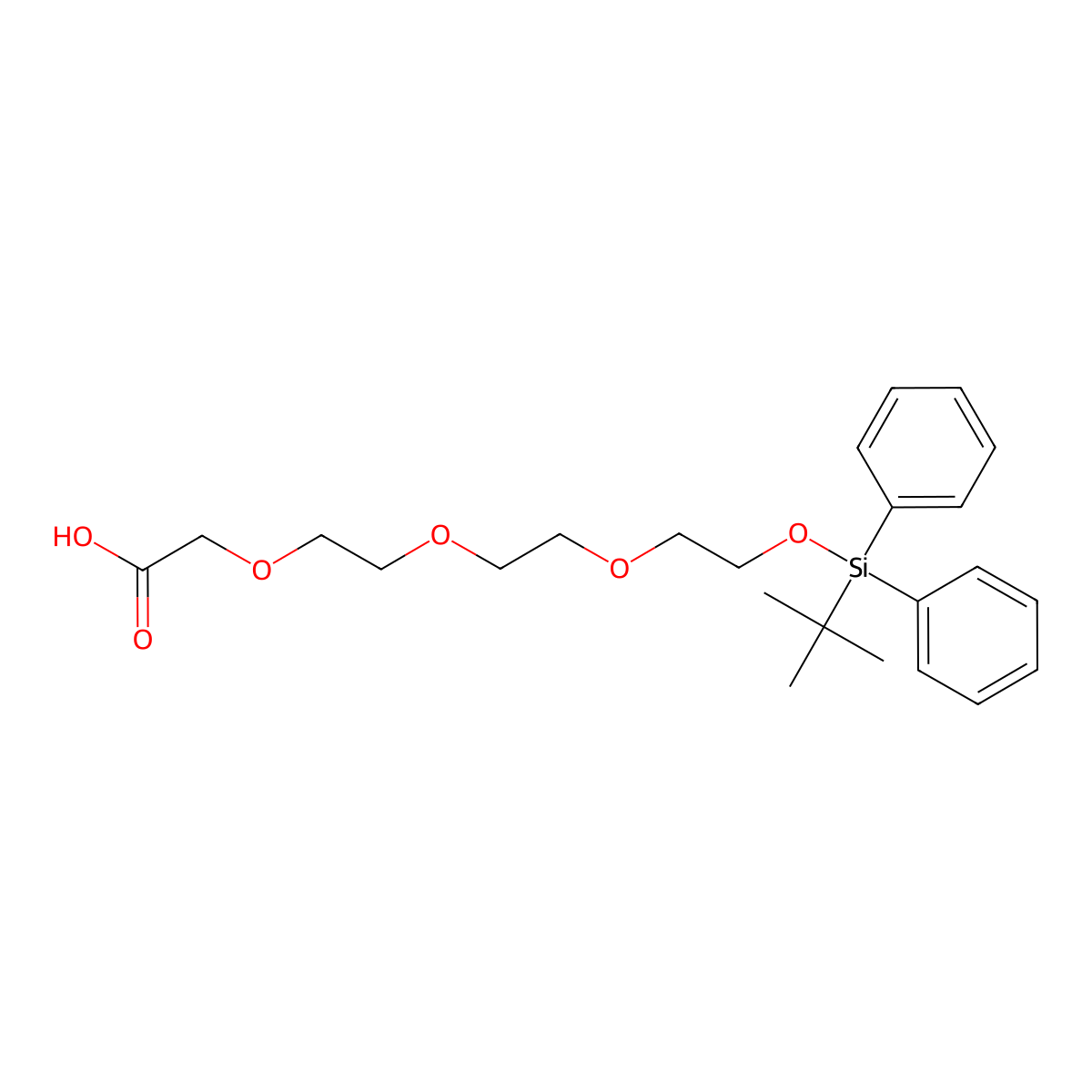 2,2-Dimethyl-3,3-diphenyl-4,7,10,13-tetraoxa-3-silapentadecan-15-oic acid molecular structure, CAS 2683008-48-0