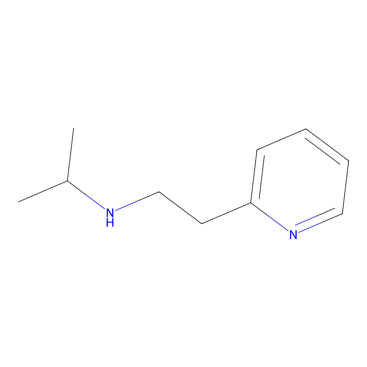 (Propan-2-yl)[2-(pyridin-2-yl)ethyl]amine molecular structure, CAS 26832-30-4