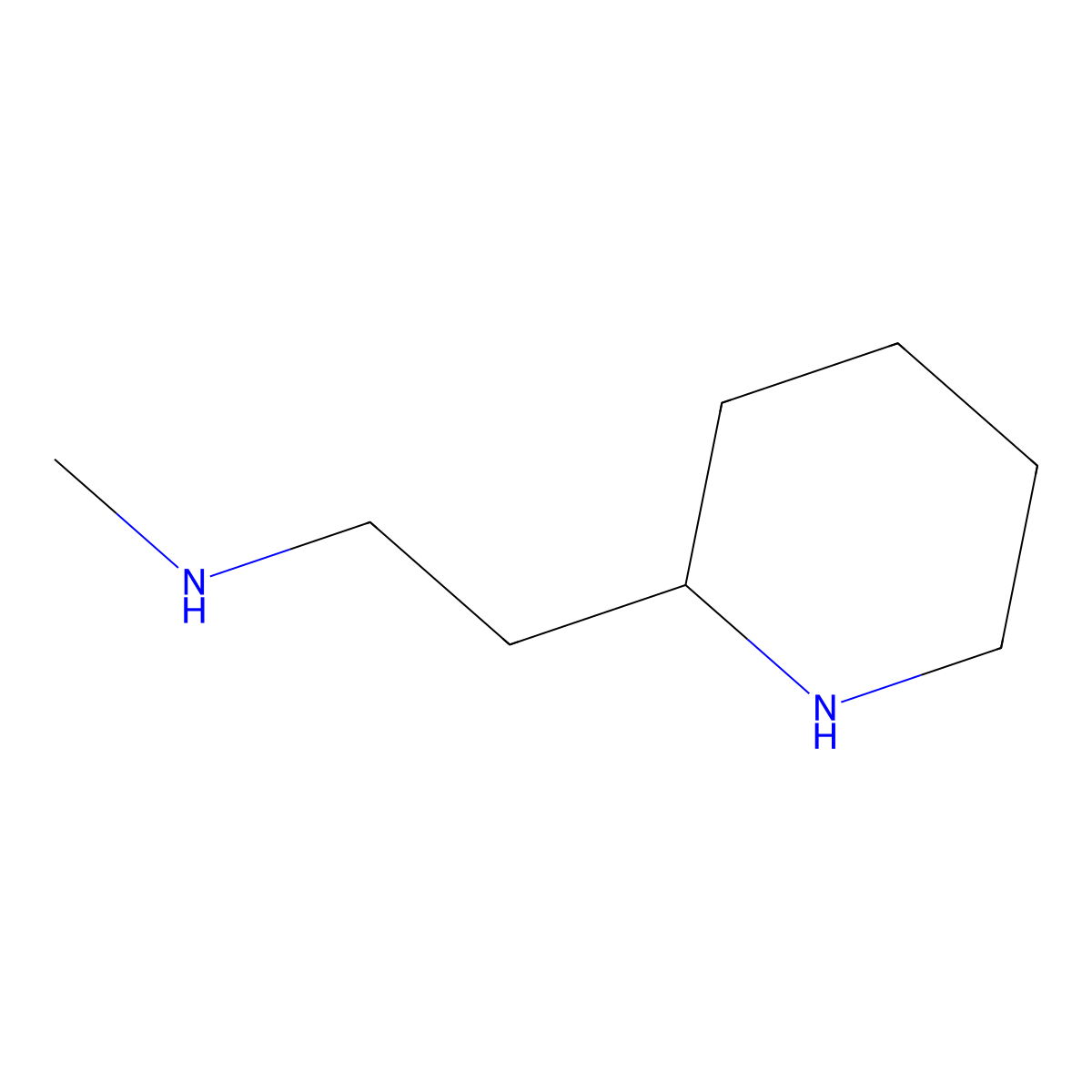 Methyl[2-(piperidin-2-yl)ethyl]amine molecular structure, CAS 26832-31-5