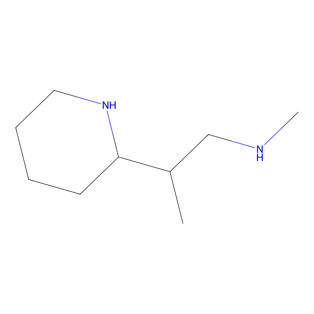 Methyl[2-(piperidin-2-YL)propyl]amine molecular structure, CAS 26832-38-2