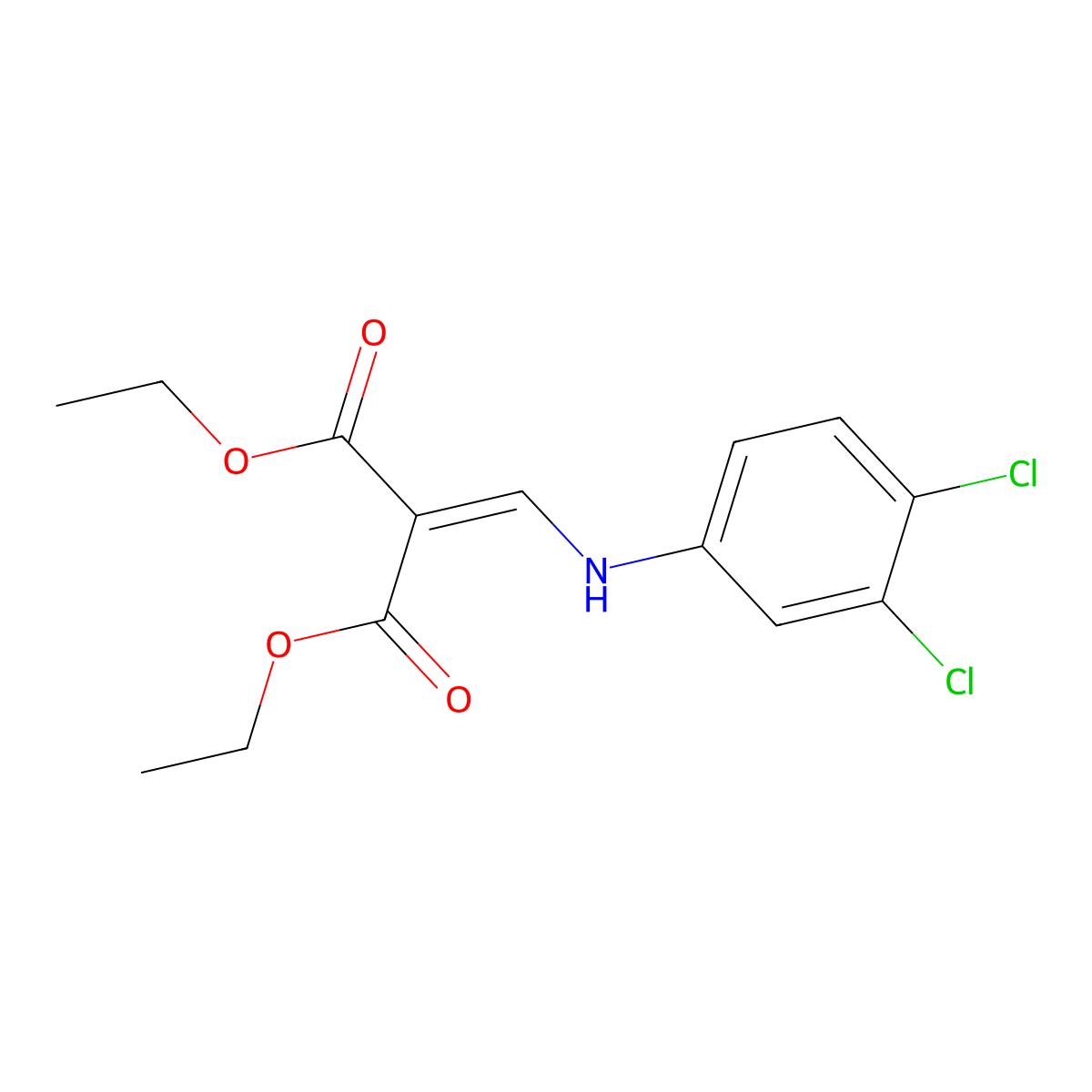 Diethyl 2-((3,4-dichloroanilino)methylene)malonate molecular structure, CAS 26832-89-3