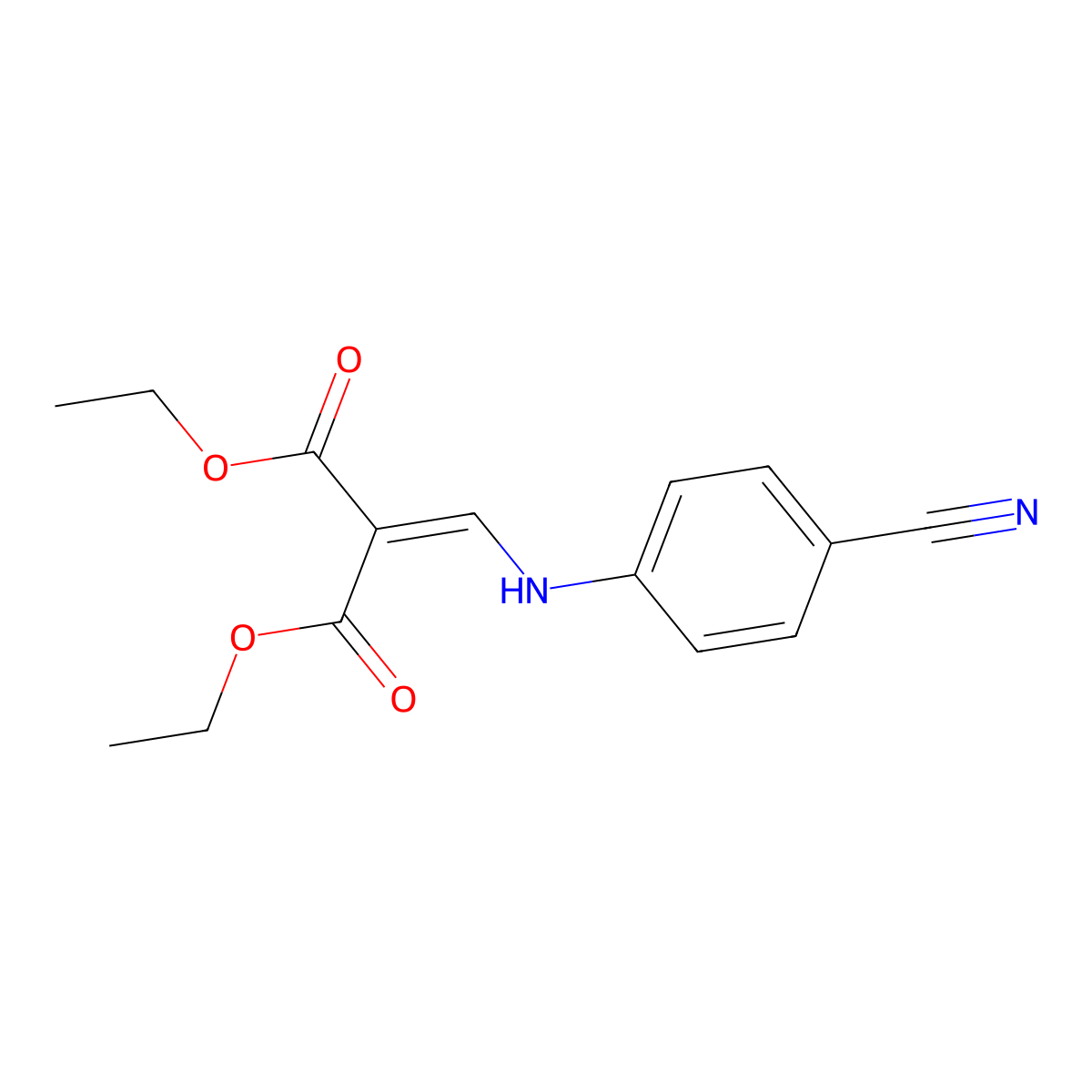 1,3-Diethyl 2-[[(4-cyanophenyl)amino]methylene]propanedioate molecular structure, CAS 26832-90-6