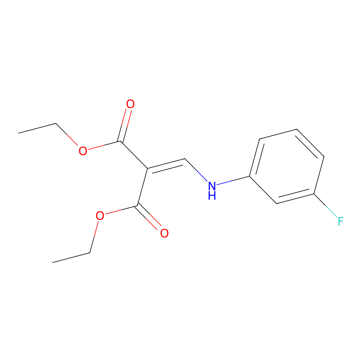 Diethyl 2-[(3-fluoroanilino)methylene]malonate molecular structure, CAS 26832-95-1