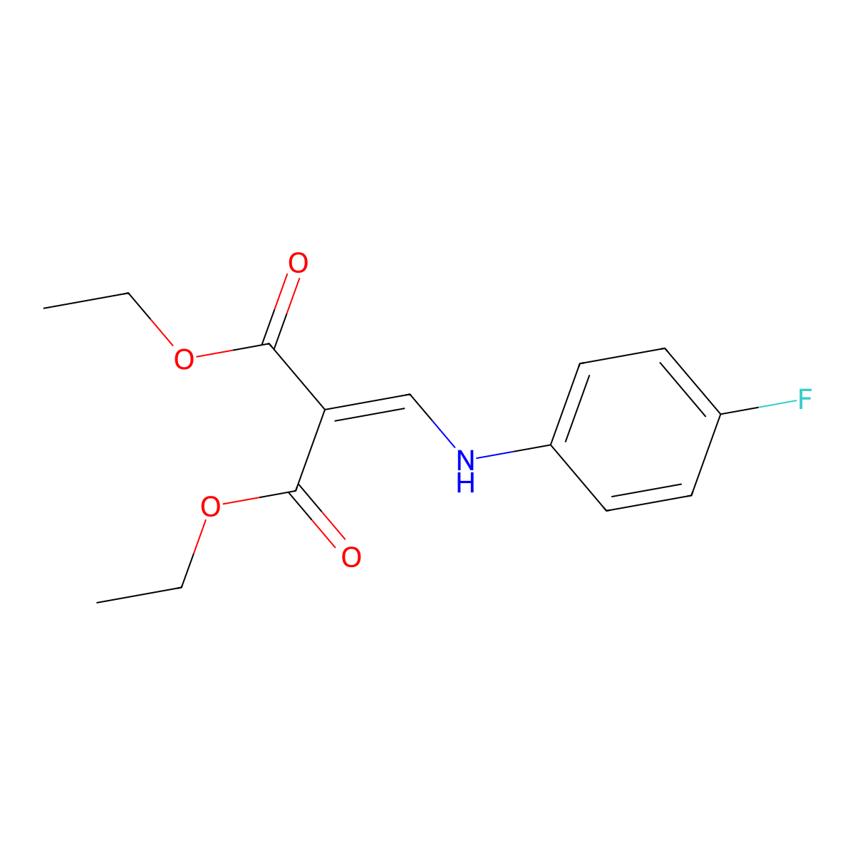 Diethyl 2-[(4-fluoroanilino)methylene]malonate molecular structure, CAS 26832-96-2