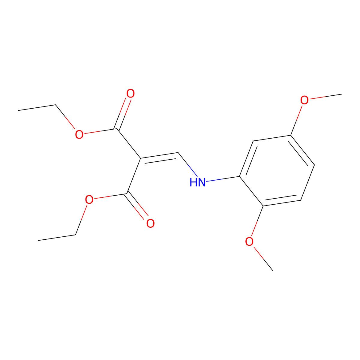 Diethyl 2-[(2,5-dimethoxyanilino)methylene]malonate molecular structure, CAS 26833-01-2