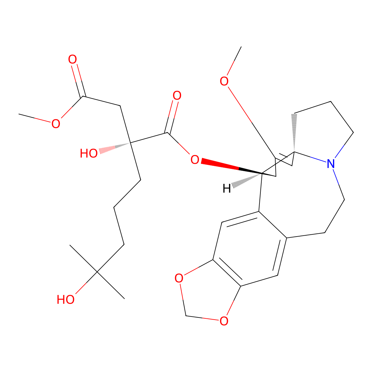 Omacetaxine Mepesuccinate molecular structure, CAS 26833-87-4