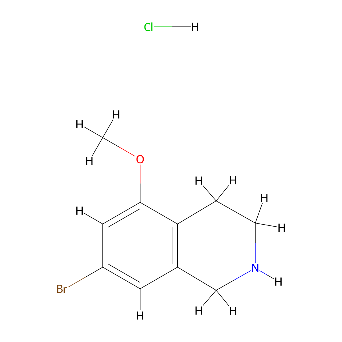 7-Bromo-5-methoxy-1,2,3,4-tetrahydroisoquinoline hydrochloride molecular structure, CAS 2683586-74-3