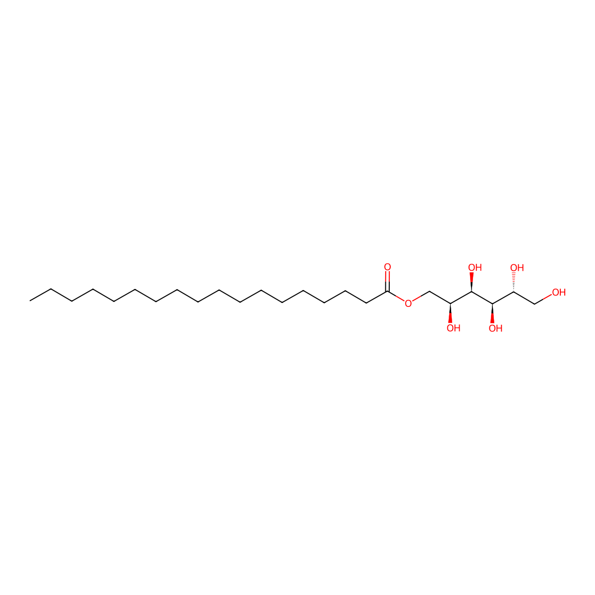 D-Glucitol, monooctadecanoate molecular structure, CAS 26836-47-5
