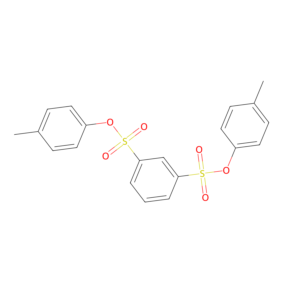 Bis(4-methylphenyl) benzene-1,3-disulfonate molecular structure, CAS 26841-13-4