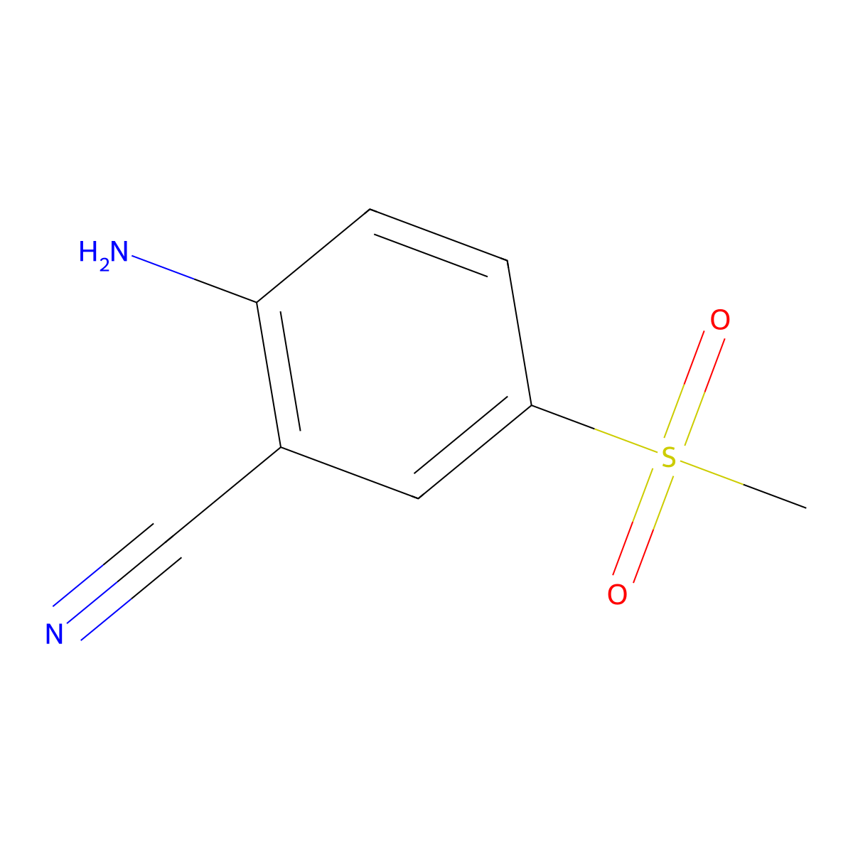 2-Amino-5-methylsulfonylbenzonitrile molecular structure, CAS 26841-51-0
