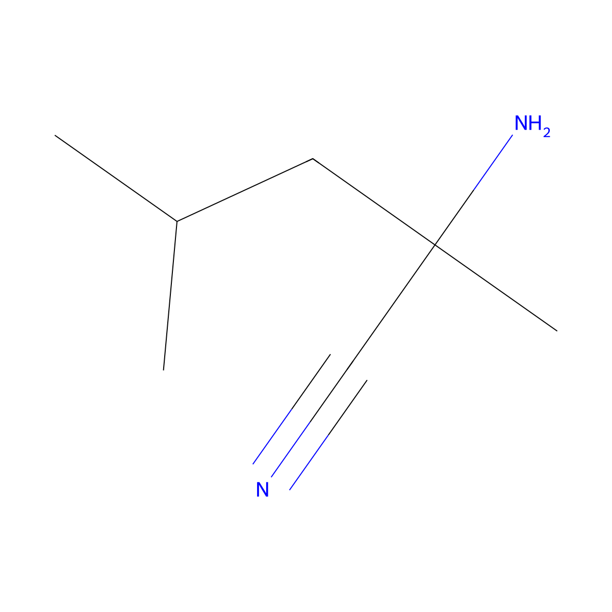 2-Amino-2,4-dimethylpentanenitrile molecular structure, CAS 26842-43-3