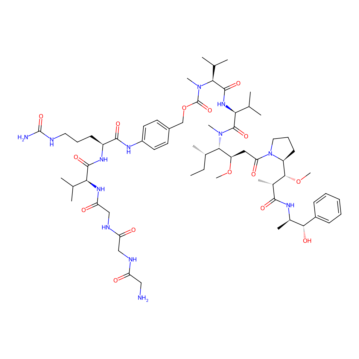 Gly3-VC-PAB-MMAE molecular structure, CAS 2684216-48-4