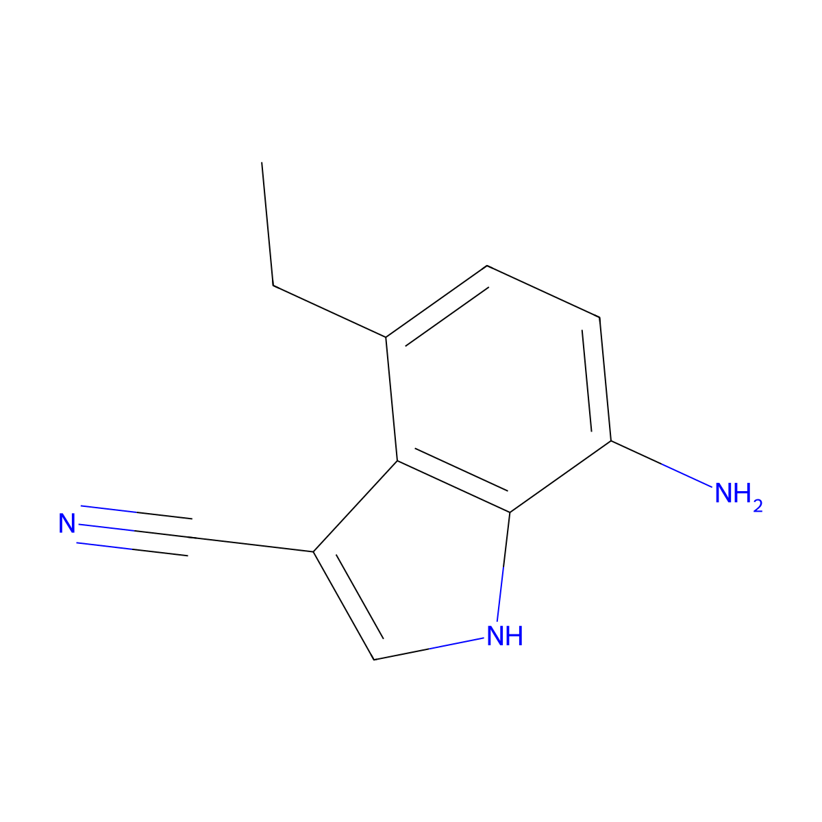 7-Amino-4-ethyl-1H-indole-3-carbonitrile molecular structure, CAS 2684294-30-0