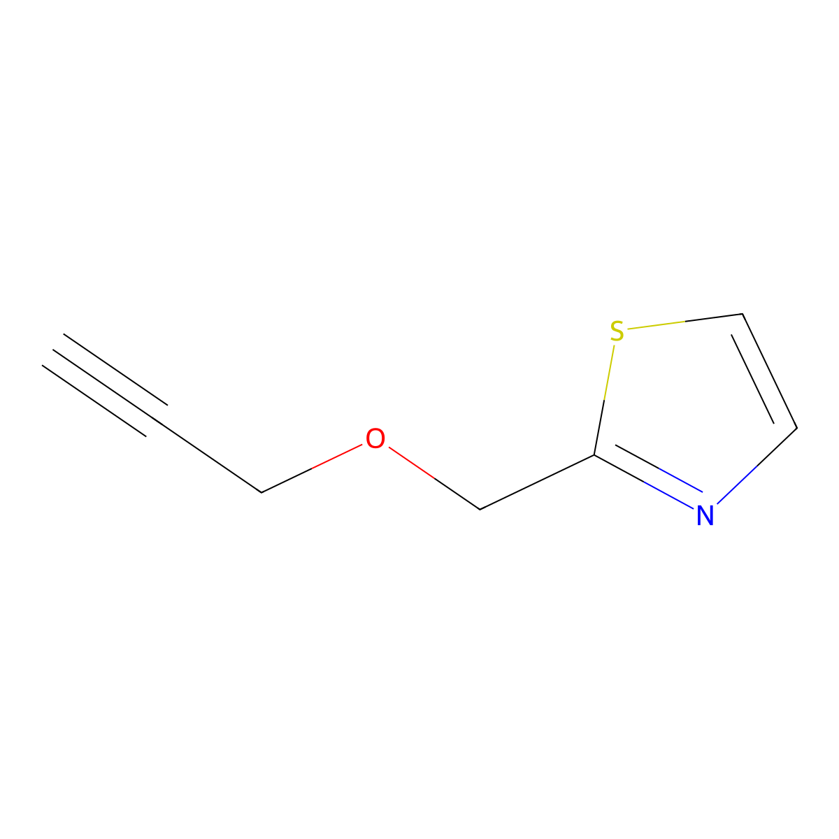 2-[(Prop-2-yn-1-yloxy)methyl]-1,3-thiazole molecular structure, CAS 2684398-81-8