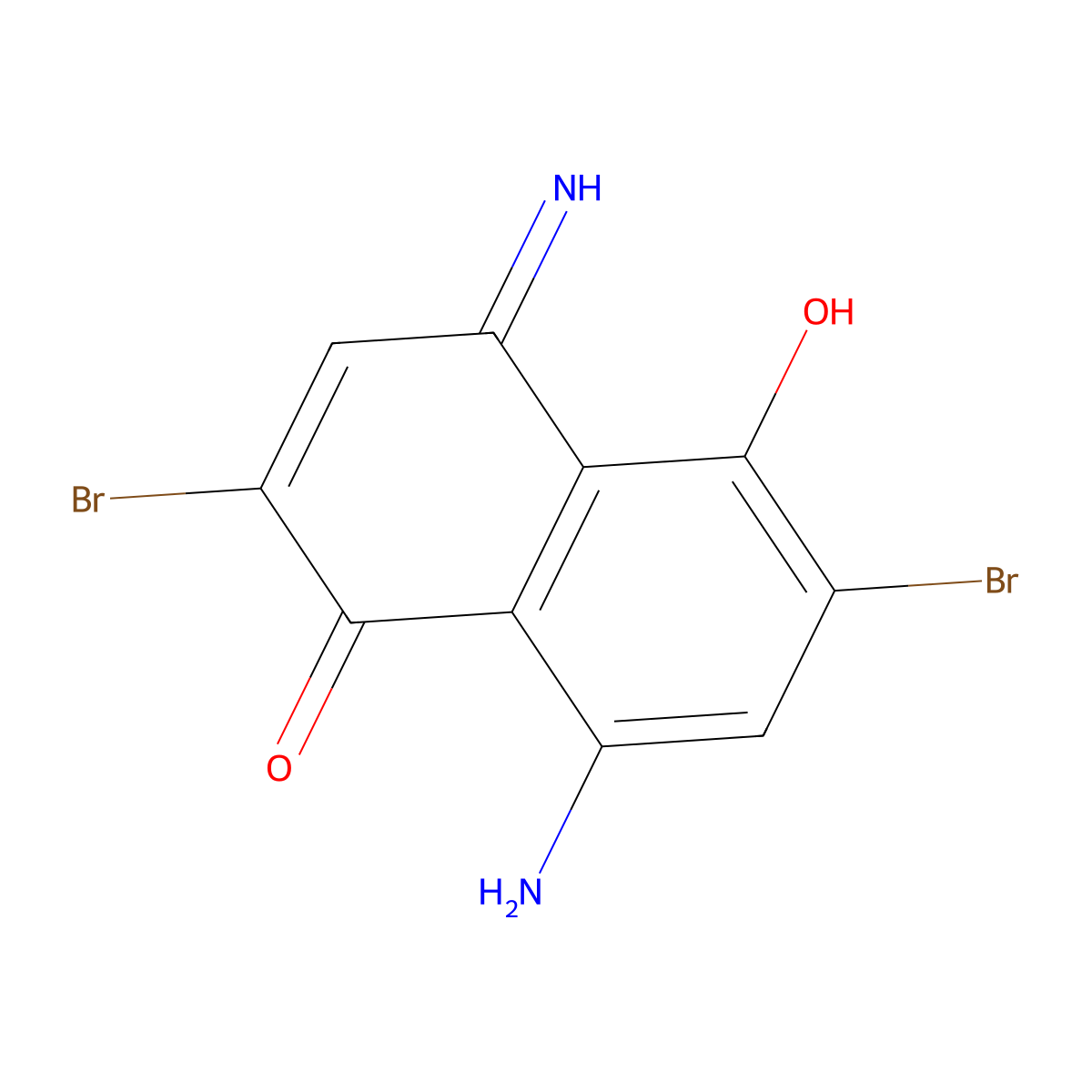 1(4H)-Naphthalenone, 8-amino-2,6-dibromo-5-hydroxy-4-imino- molecular structure, CAS 26846-51-5