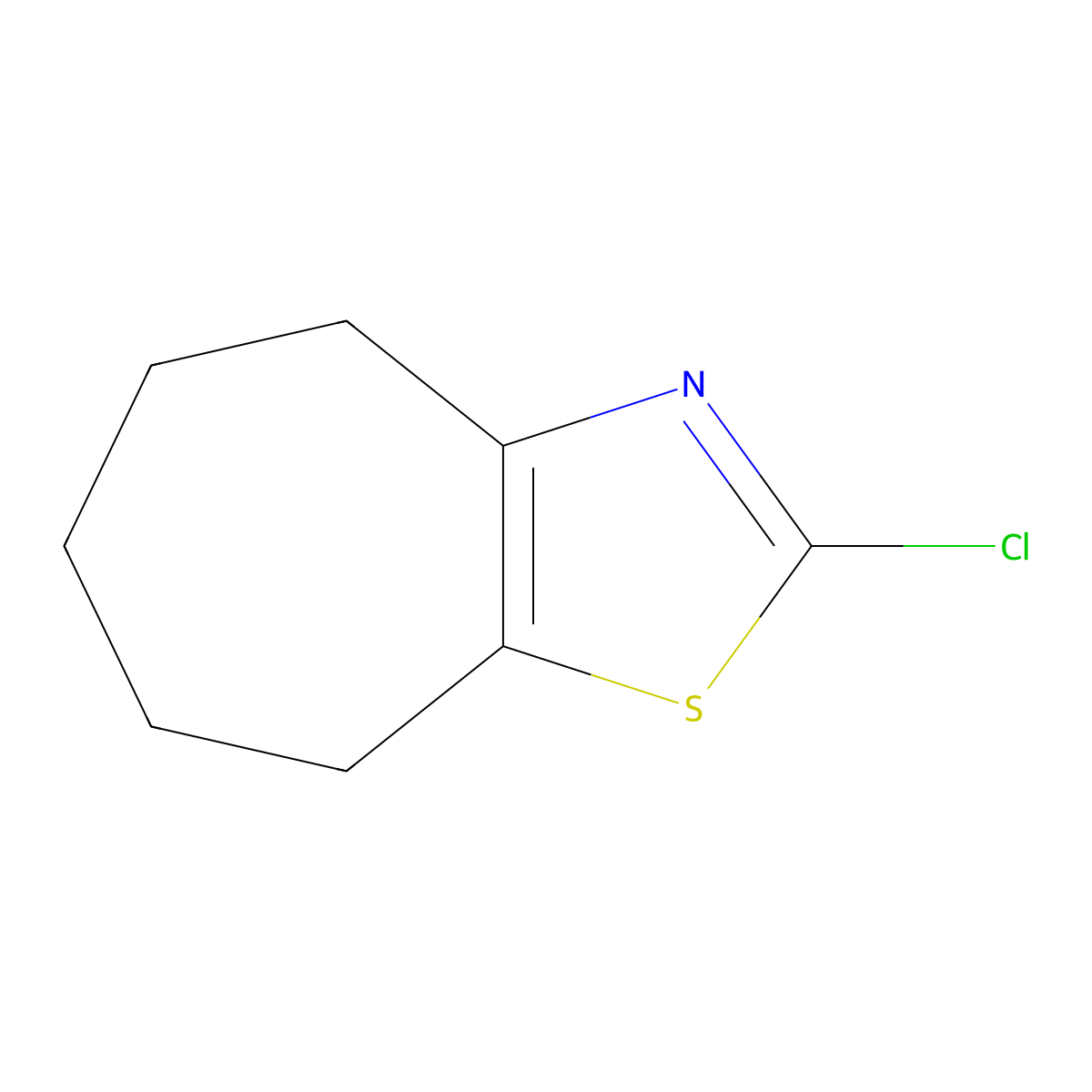 2-chloro-4H,5H,6H,7H,8H-cyclohepta(d)(1,3)thiazole molecular structure, CAS 26847-00-7