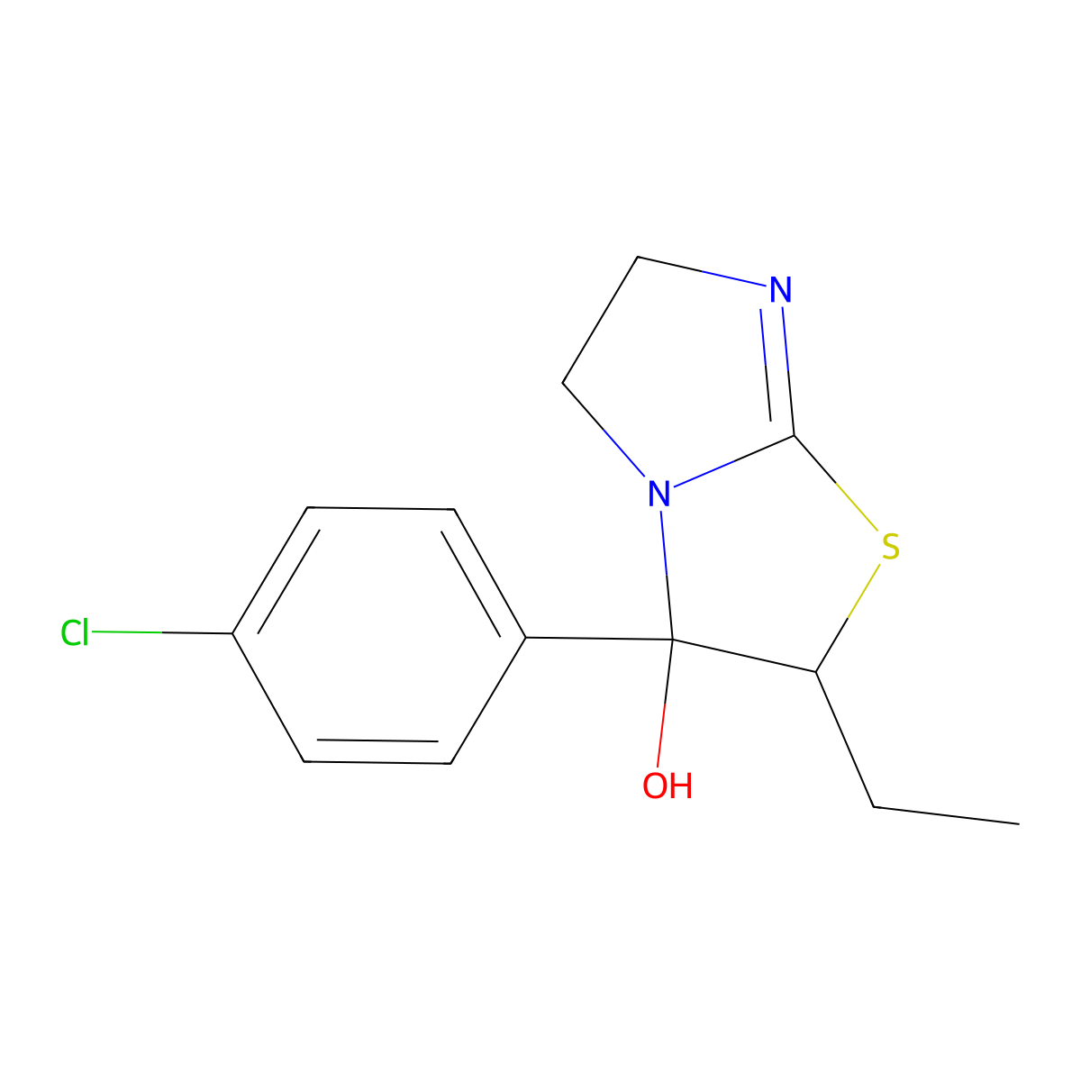 3-(p-Chlorophenyl)-2-ethyl-2,3,5,6-tetrahydroimidazo(2,1-b)thiazol-3-ol molecular structure, CAS 26847-34-7