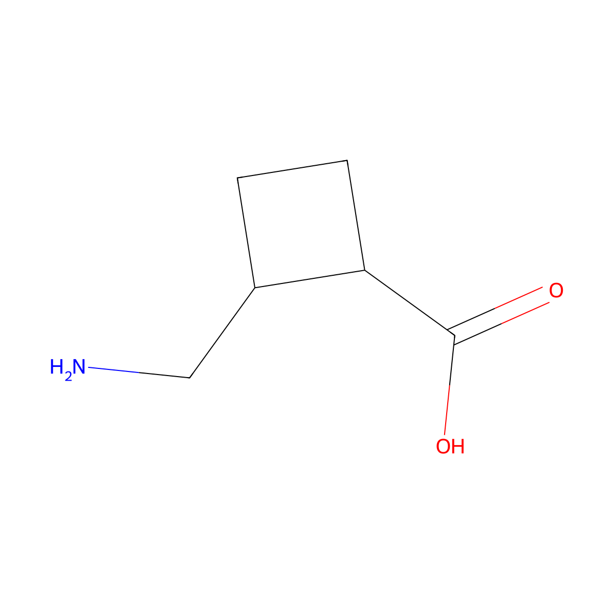 2-(Aminomethyl)cyclobutane-1-carboxylic acid molecular structure, CAS 26850-29-3