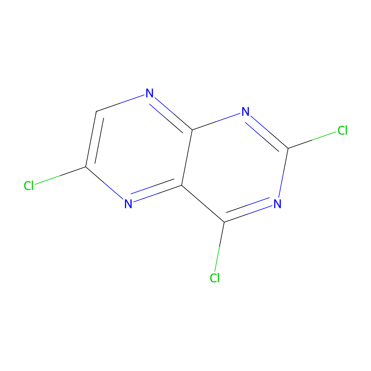 2,4,6-Trichloropteridine molecular structure, CAS 26850-60-2