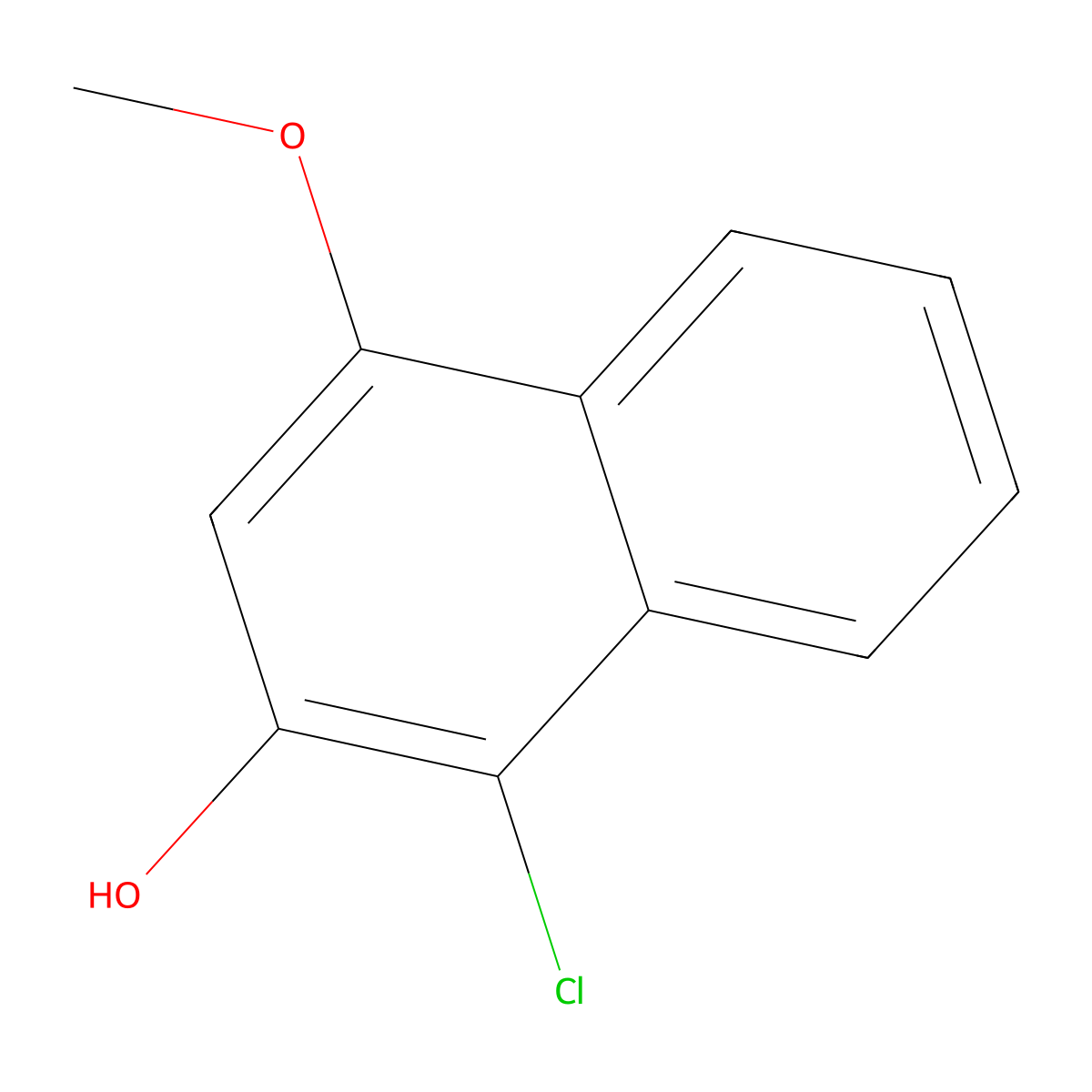 2-Naphthalenol, 1-chloro-4-methoxy- molecular structure, CAS 26853-42-9