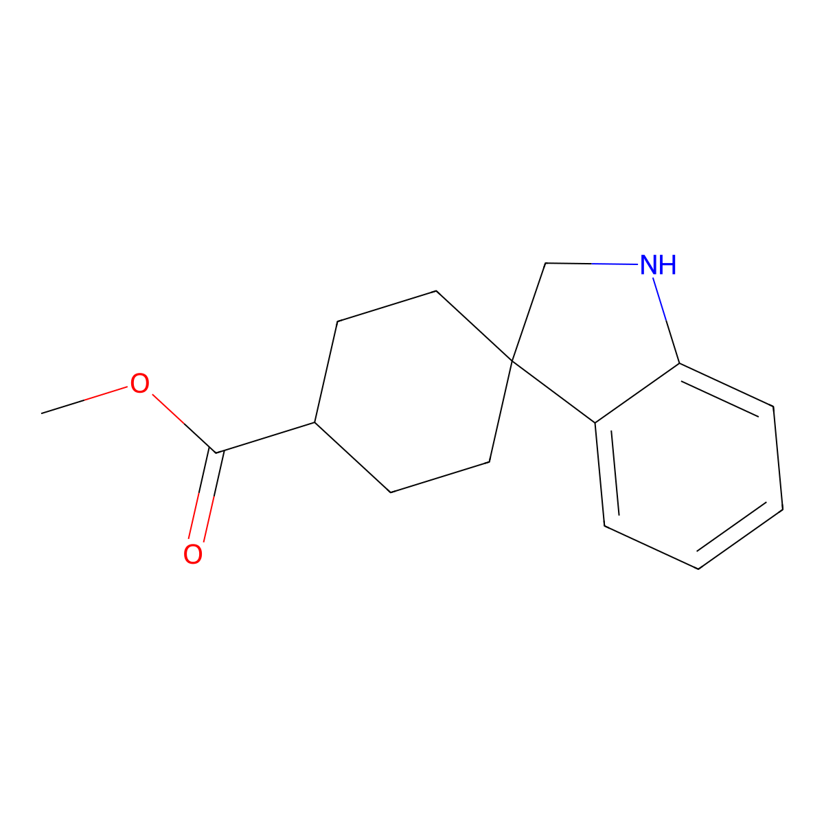 Methyl spiro[cyclohexane-1,3'-indoline]-4-carboxylate molecular structure, CAS 268538-23-4