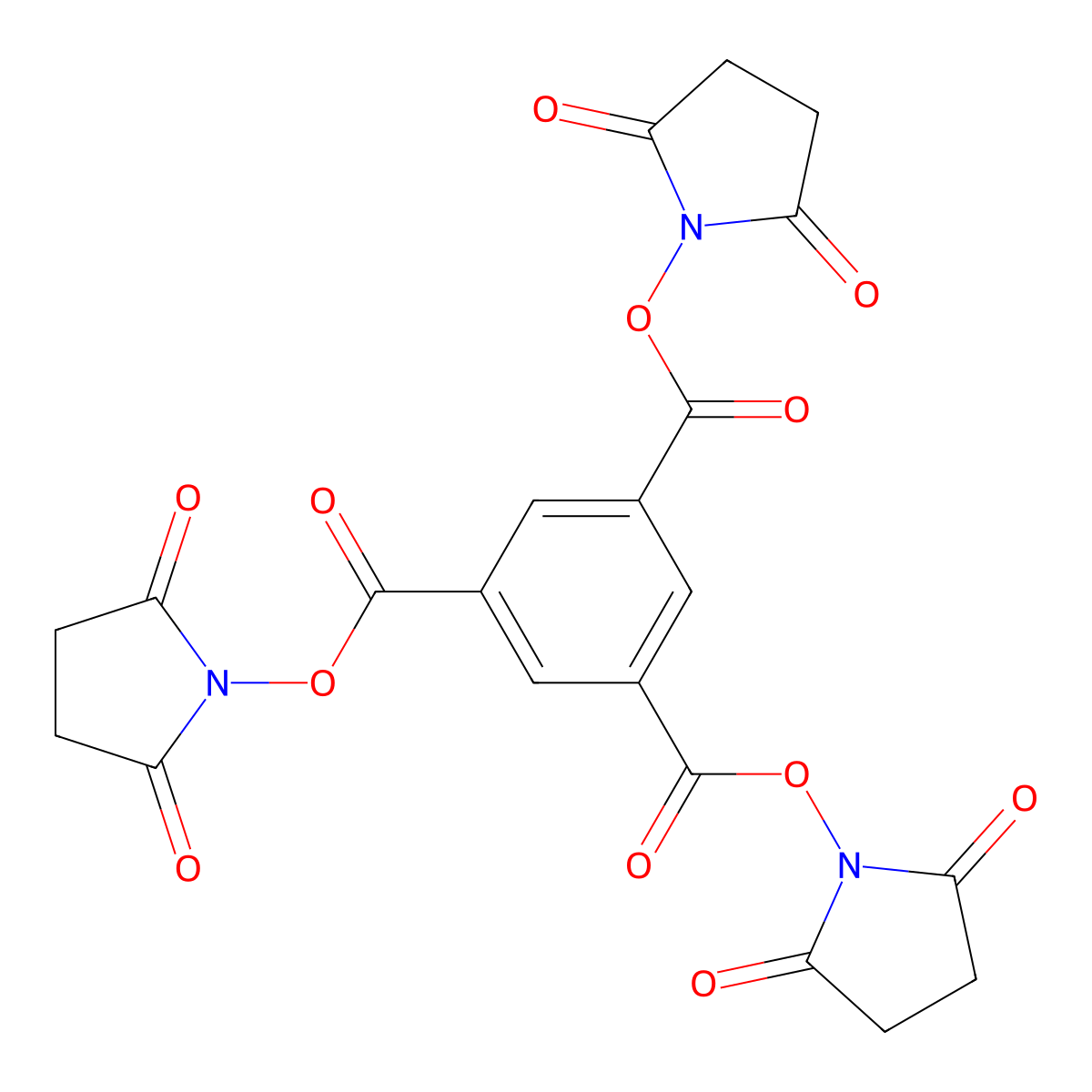 Tris-succinimidyl-1,3,5-benzenetricarboxylate molecular structure, CAS 268539-19-1