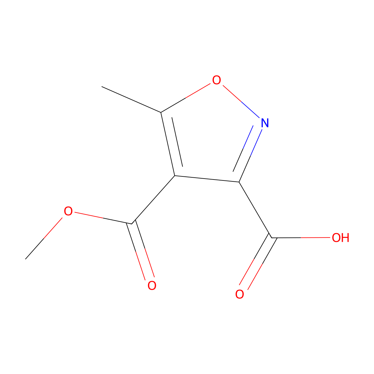 4-(Methoxycarbonyl)-5-methyl-1,2-oxazole-3-carboxylic acid molecular structure, CAS 268544-86-1