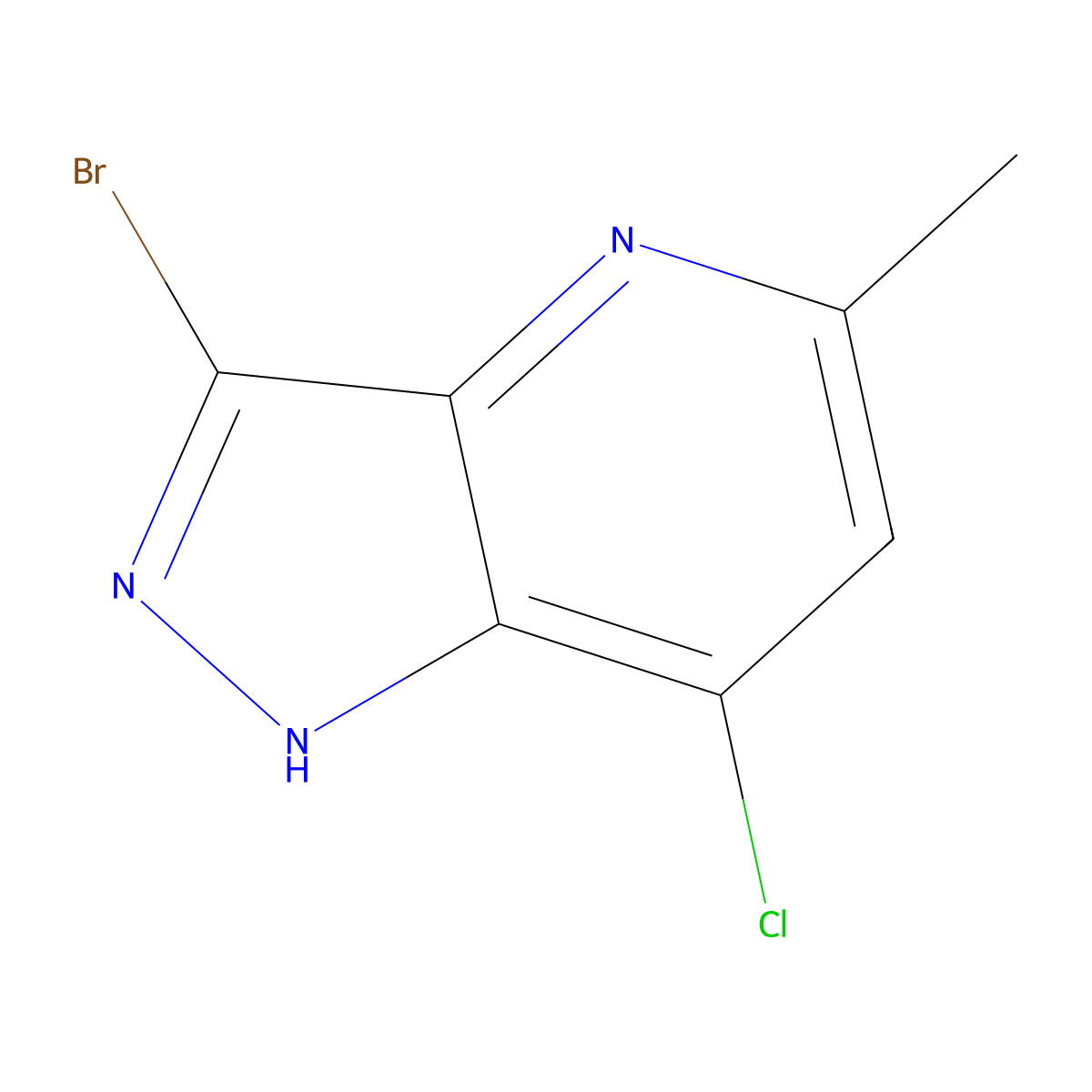 3-Bromo-7-chloro-5-methyl-1H-pyrazolo[4,3-B]pyridine molecular structure, CAS 268547-53-1