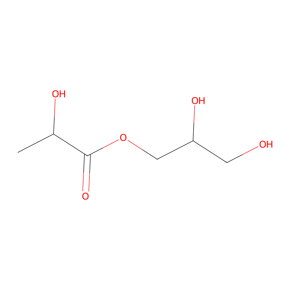 Glycerol monolactate molecular structure, CAS 26855-41-4
