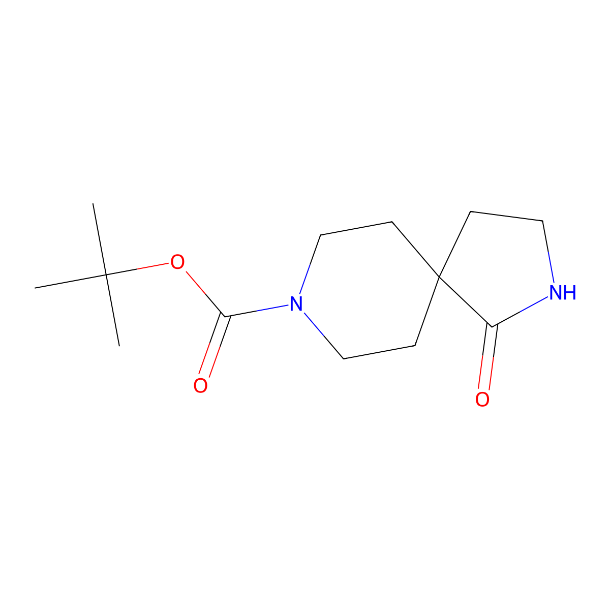 tert-Butyl 1-oxo-2,8-diazaspiro(4.5)decane-8-carboxylate molecular structure, CAS 268550-48-7