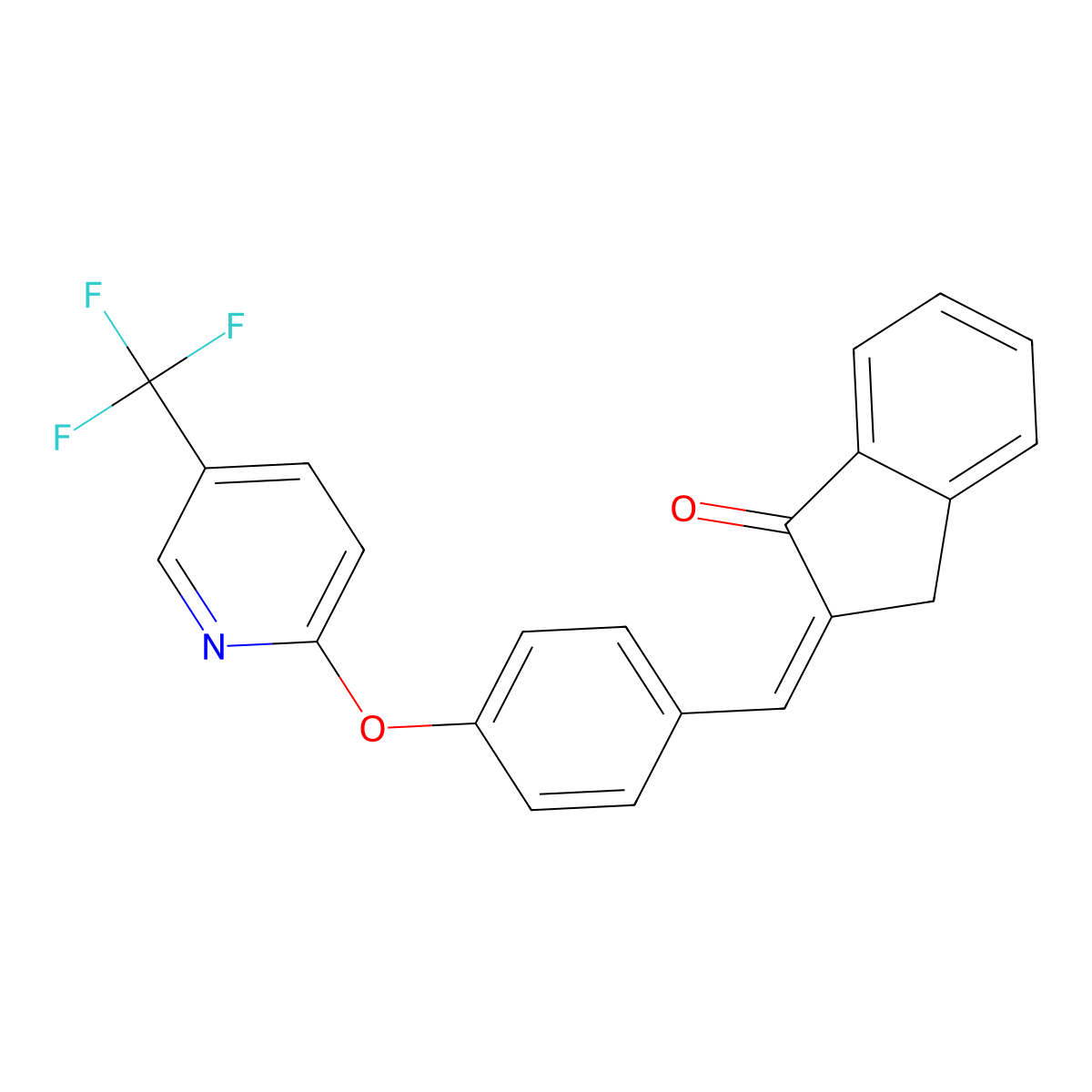 2-[(Z)-(4-{[5-(trifluoromethyl)-2-pyridinyl]oxy}phenyl)methylidene]-1H-inden-1(3H)-one molecular structure, CAS 268563-95-7