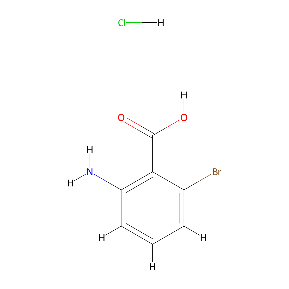 2-amino-6-bromobenzoic acid HCl molecular structure, CAS 268566-21-8