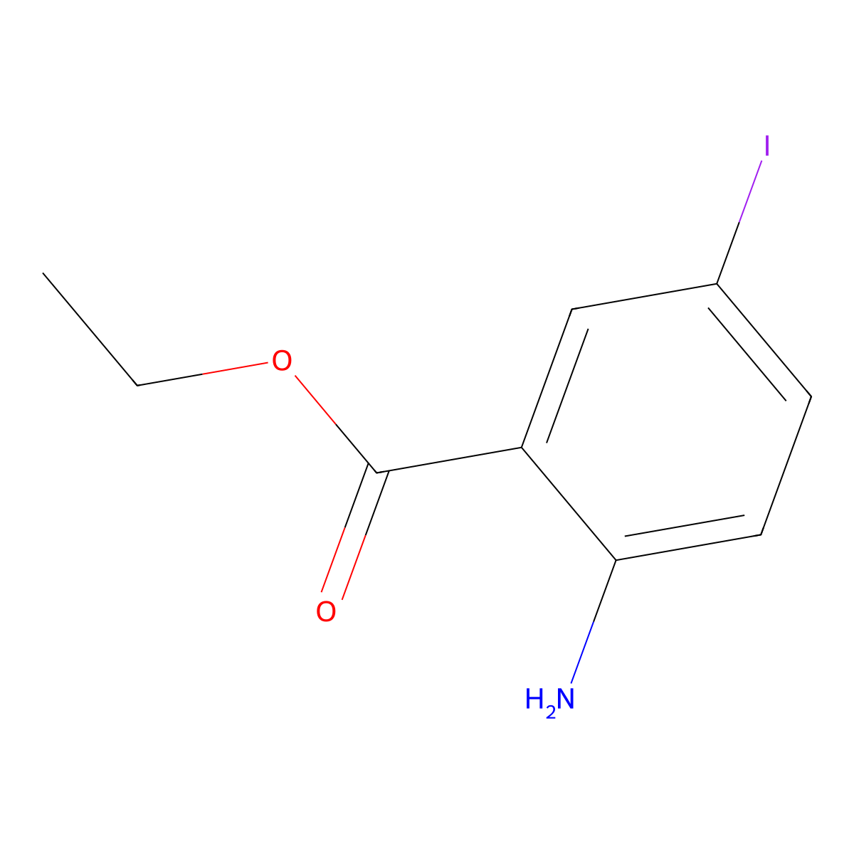 Benzoic acid, 2-amino-5-iodo-, ethyl ester molecular structure, CAS 268568-11-2
