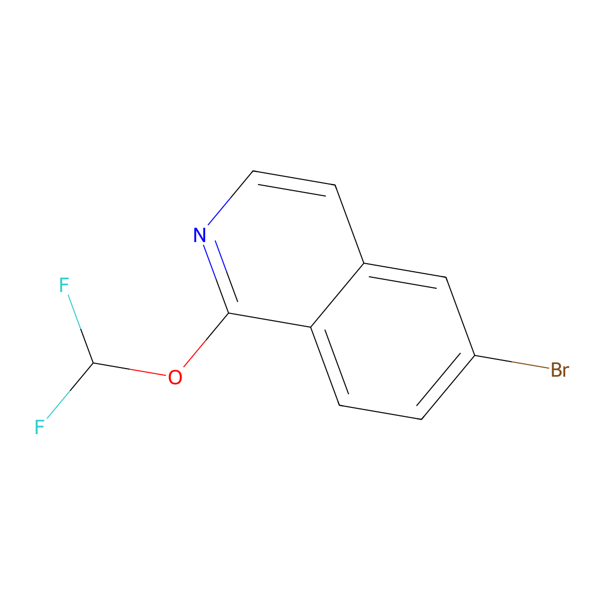 6-Bromo-1-(difluoromethoxy)isoquinoline molecular structure, CAS 2685743-20-6