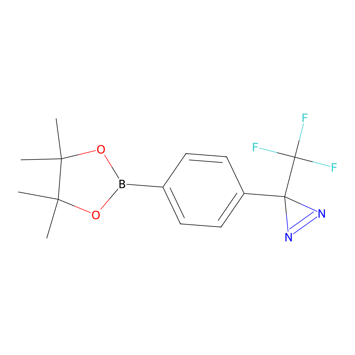 3-[4-(4,4,5,5-tetramethyl-1,3,2-dioxaborolan-2-yl)phenyl]-3-(trifluoromethyl)-3H-diazirine molecular structure, CAS 2685765-60-8