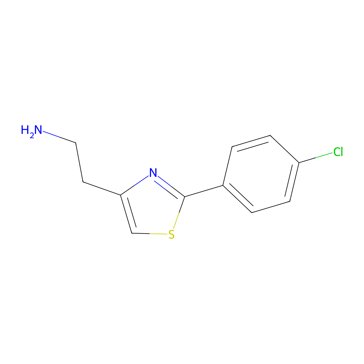 2-(2-(4-Chlorophenyl)thiazol-4-yl)ethanamine molecular structure, CAS 26858-31-1