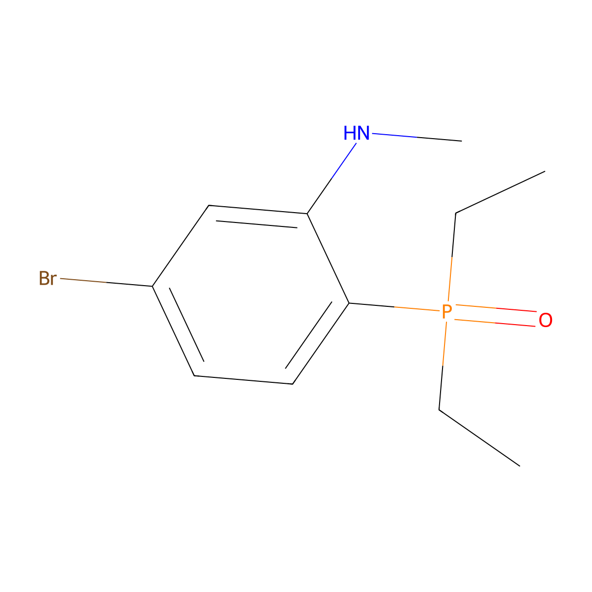 (4-Bromo-2-(methylamino)phenyl)diethylphosphine oxide molecular structure, CAS 2685825-06-1