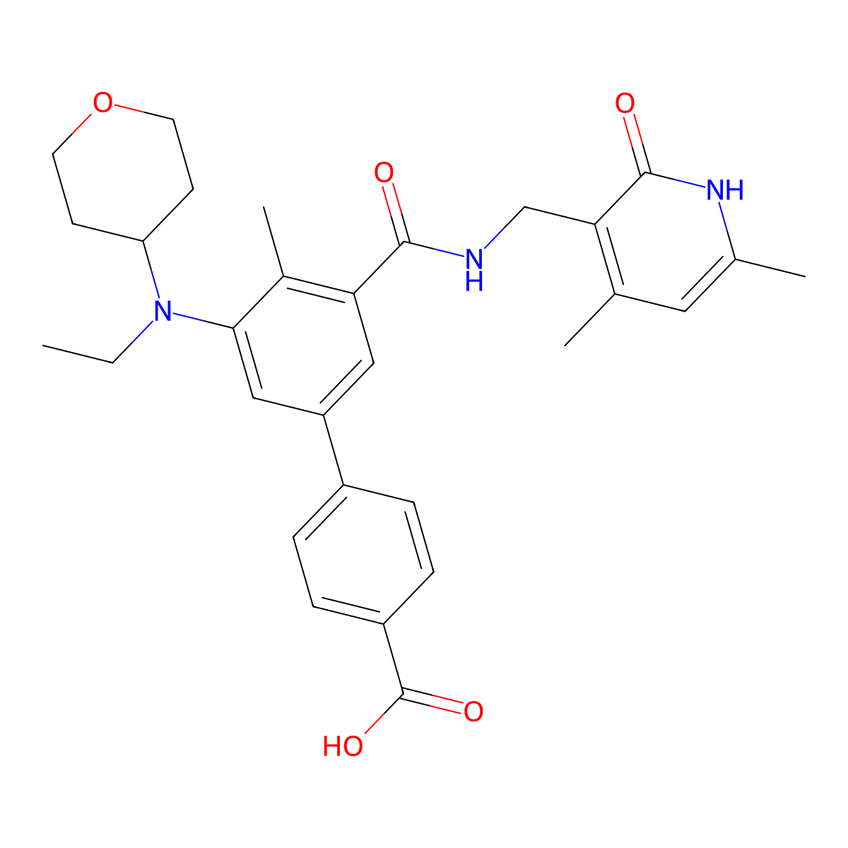 Tazemetostat de(methyl morpholine)-COOH molecular structure, CAS 2685873-44-1